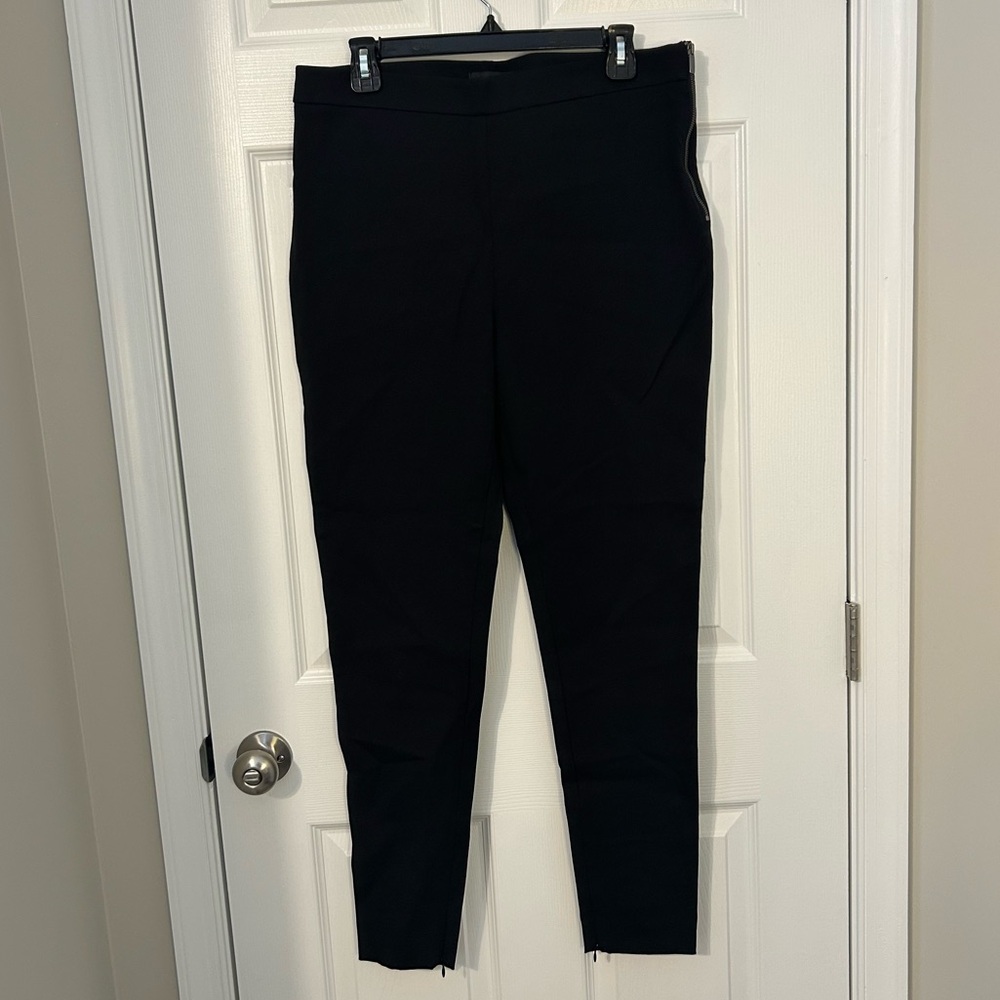 Ann Taylor Side Zip Skinny Cigarette Pant, Black 12T